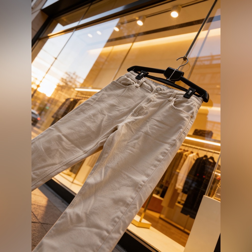 Classic High-Rise Ankle Jeans in Cream